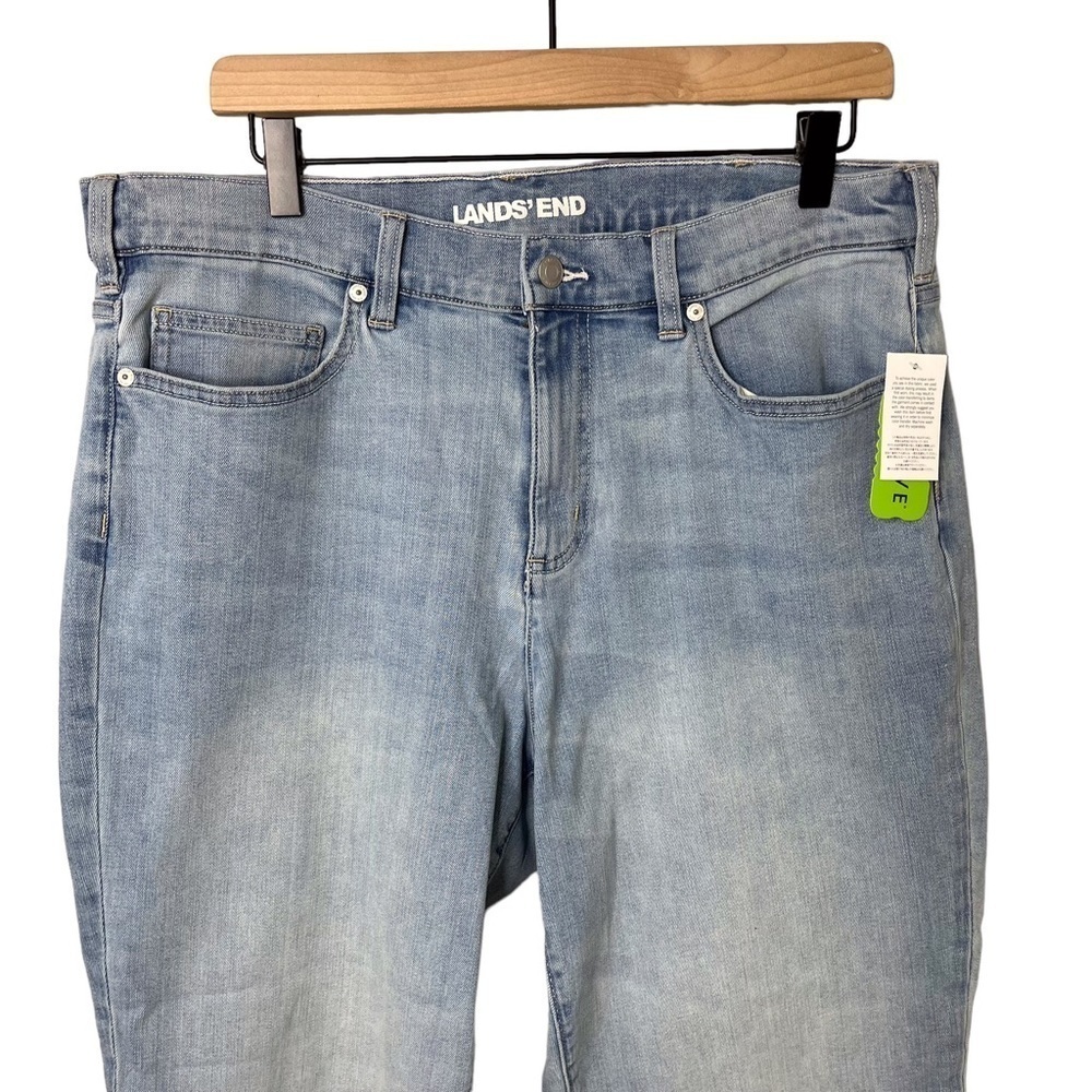 Lands End High Rise Straight Ankle Jeans Light Wash Plus Size 16 - Picture 4 of 11